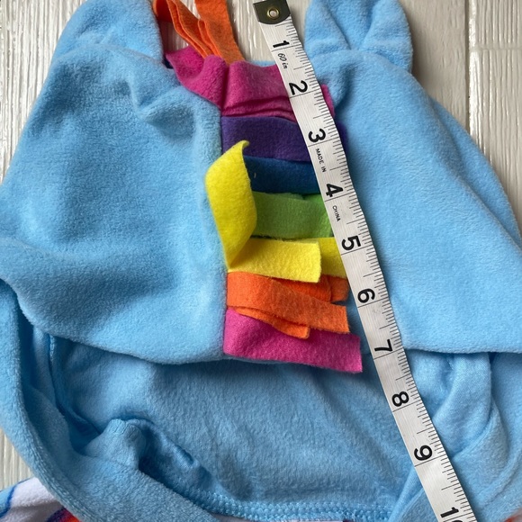 Rainbow Dash My Little Pony 2015 Hasbro Girls One Piece Zipup Pajamas Hoodie Lg - Picture 7 of 15